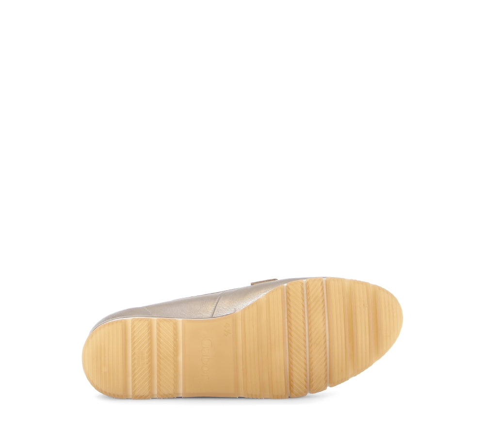 Gabor Light Gold Leather Loafer| 8241682