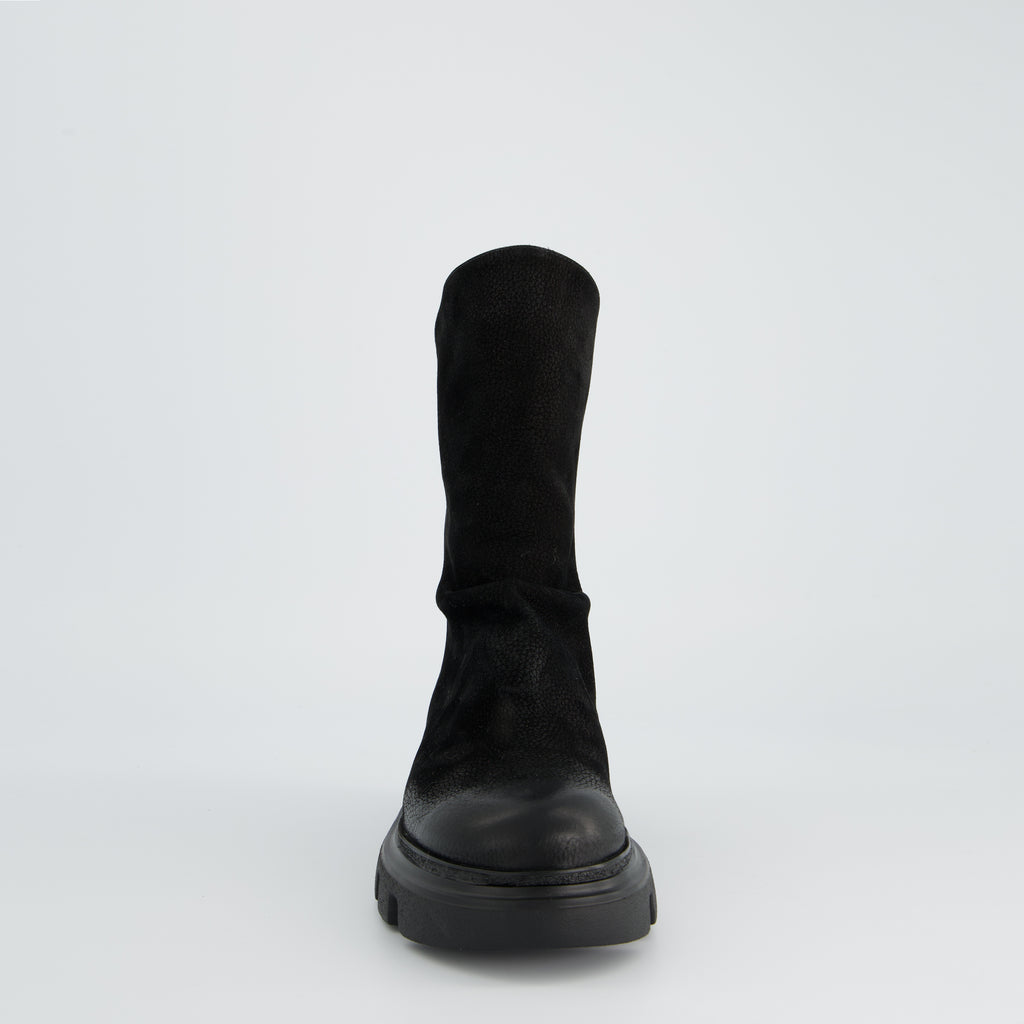 Paul Green Black Nubuck Ankle Boot|8253010