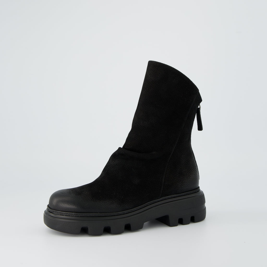 Paul Green Black Nubuck Ankle Boot|8253010