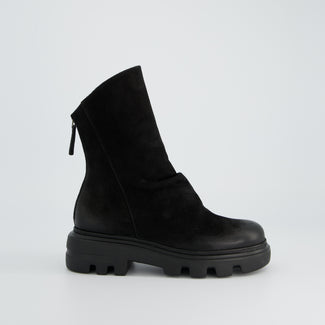 Paul Green Black Nubuck Ankle Boot|8253010