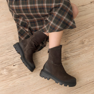 Paul Green Dark Brown Nubuck Ankle Boot|8253050