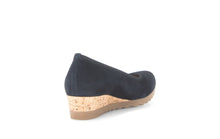 Load image into Gallery viewer, Gabor Navy Mini Wedge Pump|8264146
