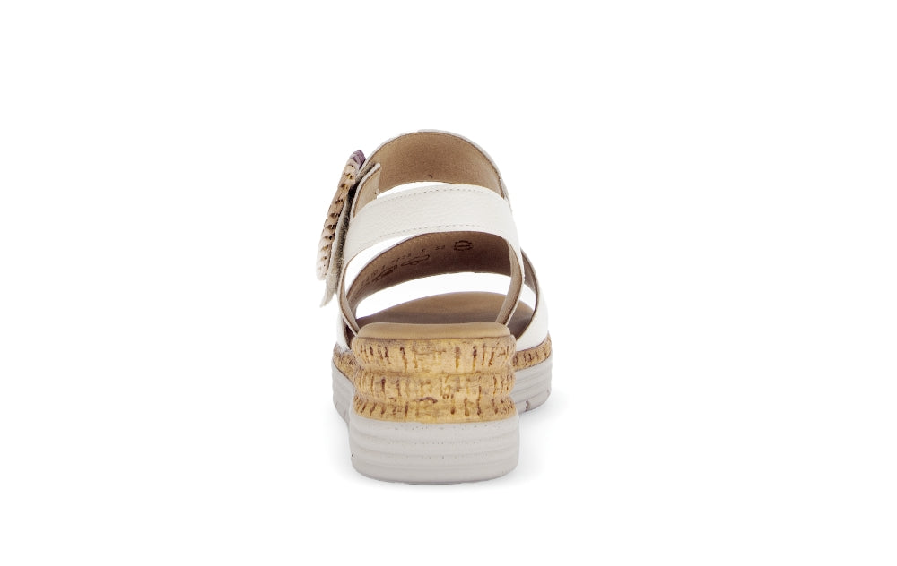 Gabor White Wedge Strap Sandal|8270652
