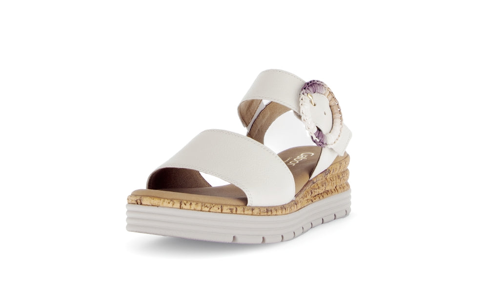 Gabor White Wedge Strap Sandal|8270652