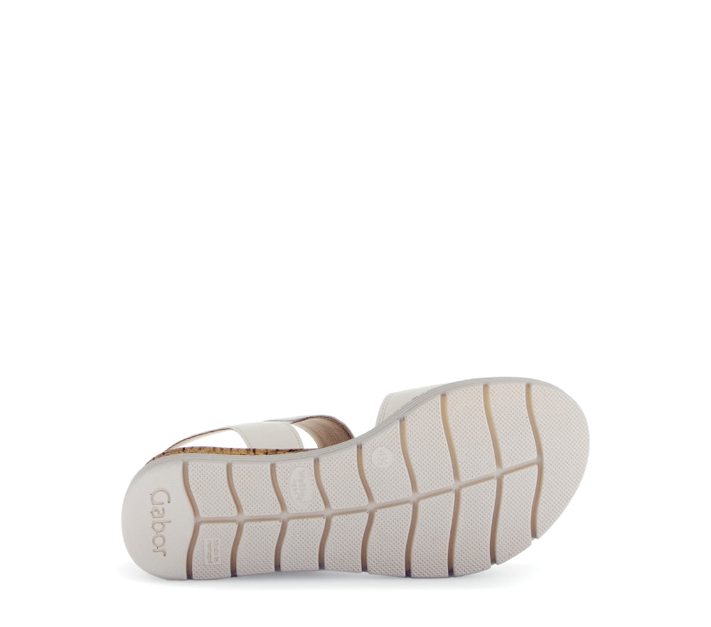 Gabor White Wedge Strap Sandal|8270652