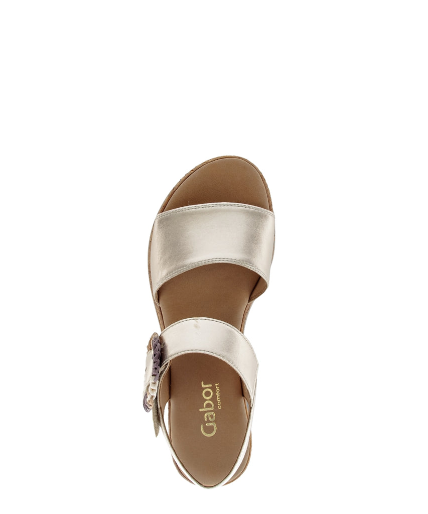 Gabor Gold Wedge Sandal|8270682