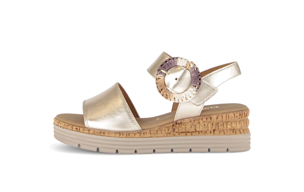Gabor Gold Wedge Sandal|8270682