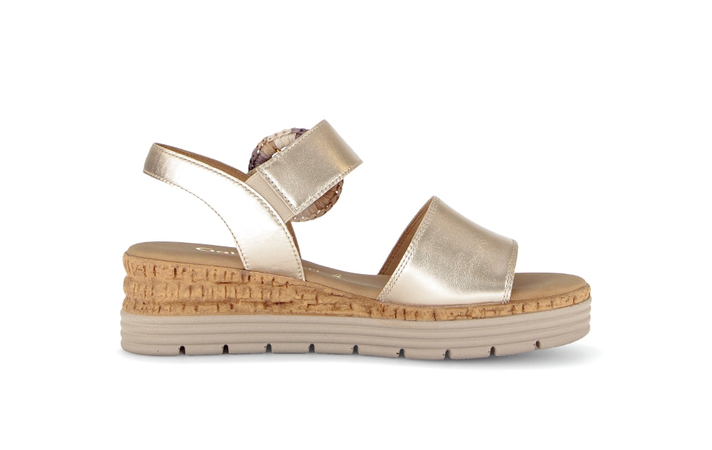Gabor Gold Wedge Sandal|8270682