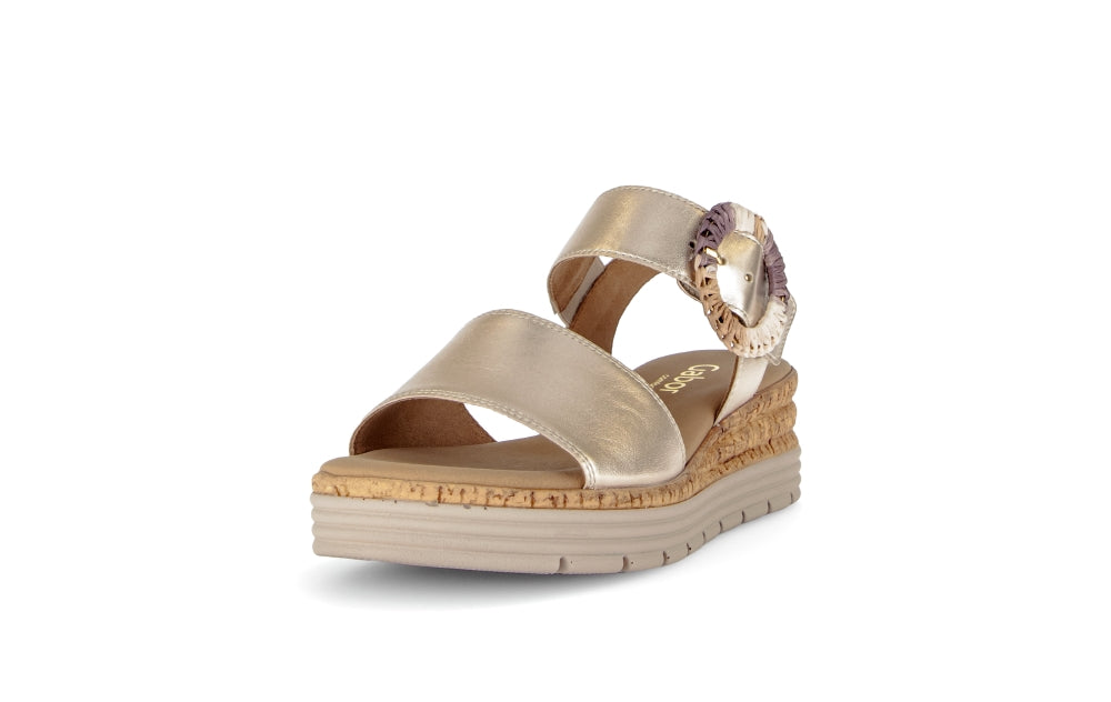 Gabor Gold Wedge Sandal|8270682