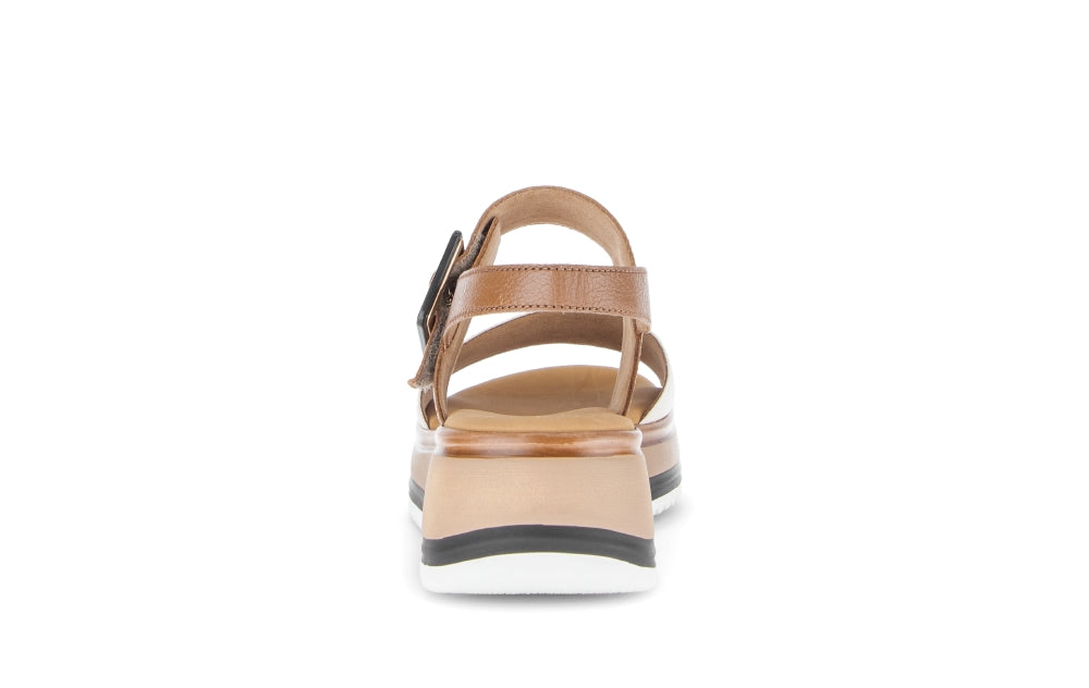 Gabor White and Tan Strap Sandal|8274452