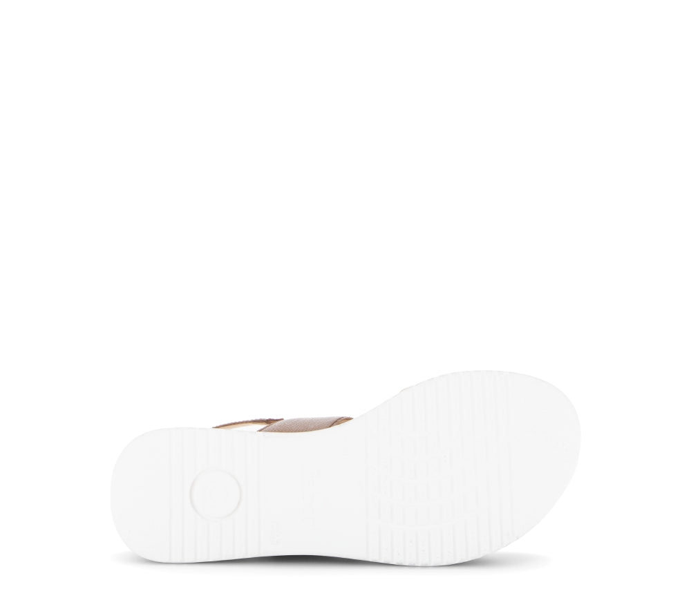 Gabor White and Tan Strap Sandal|8274452
