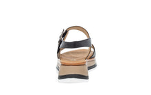 Load image into Gallery viewer, Gabor Black Wedge Strap Sandal|8274457B
