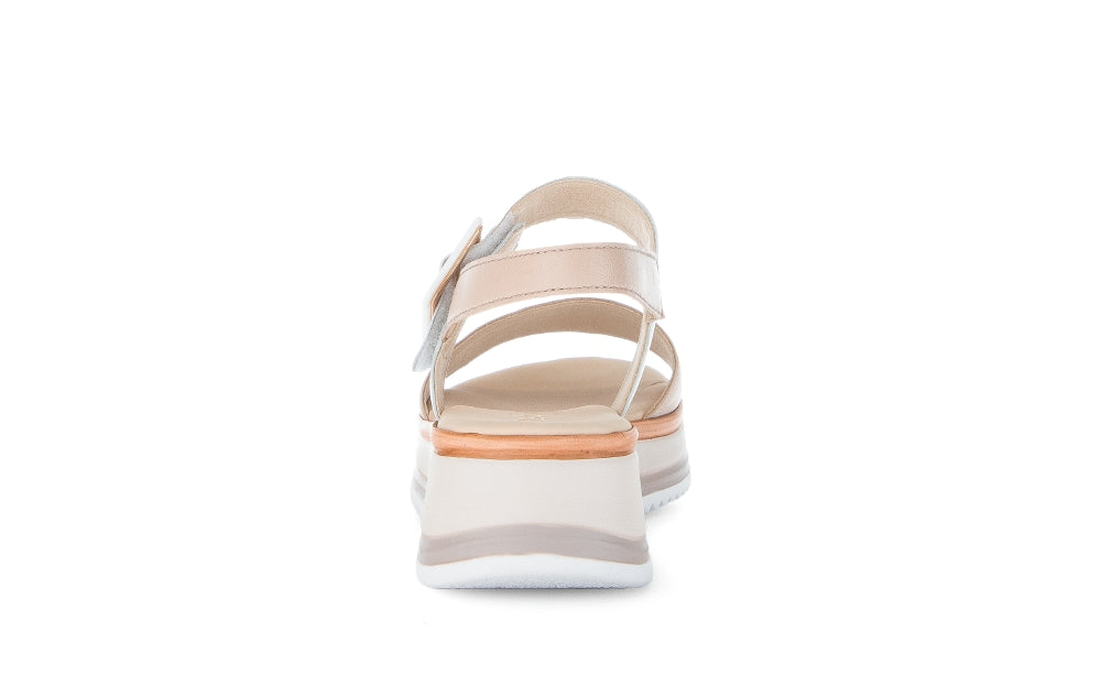 Gabor Beige and White Wedge Sandal|8274458M