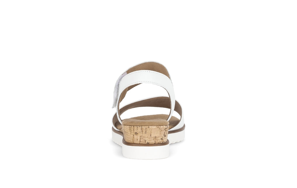 Gabor White Wedge Strap Sandal|8275050