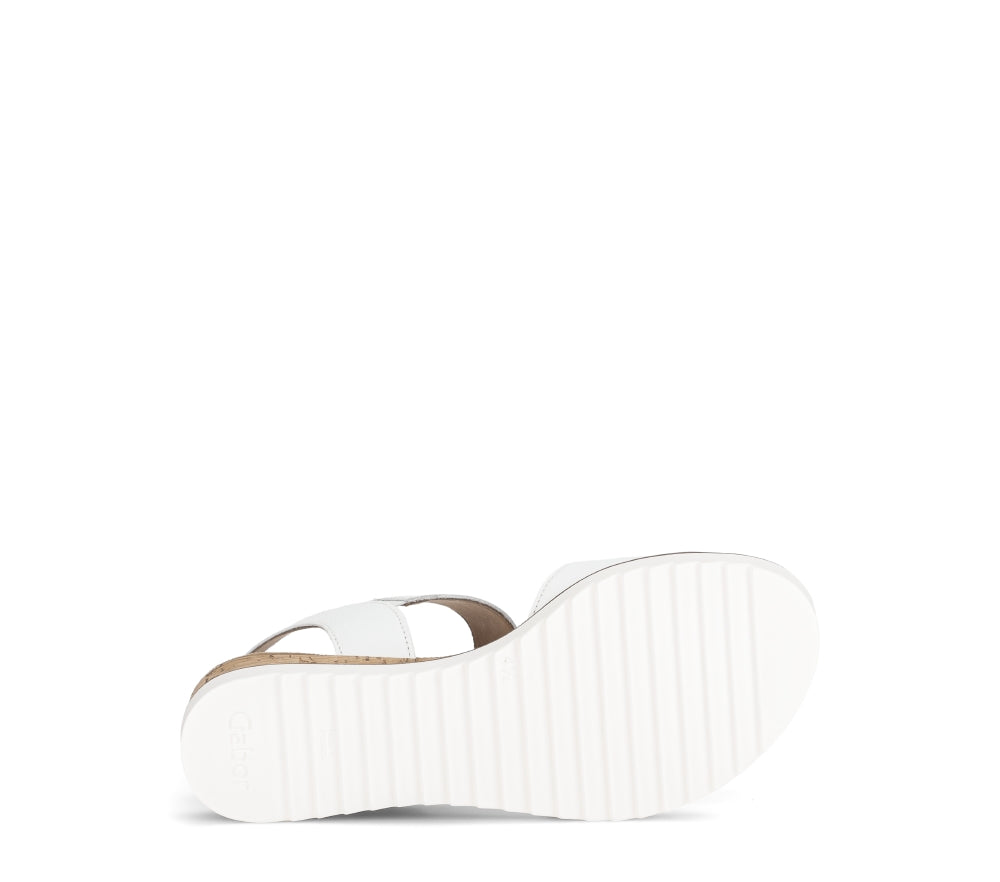 Gabor White Wedge Strap Sandal|8275050