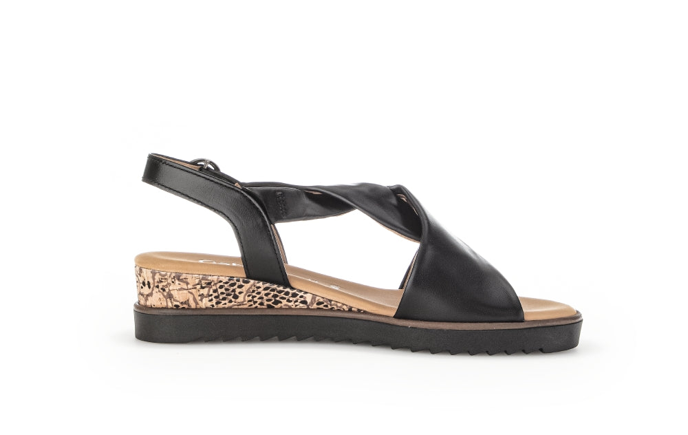 Gabor Black Strap Sandal|8275127