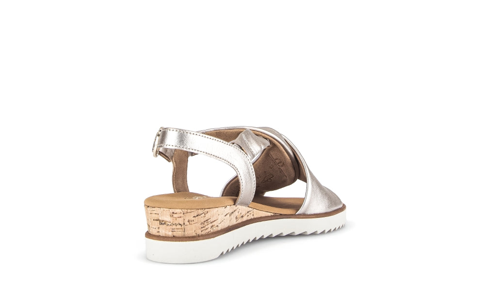 Gabor Light Gold Wedge Sandal|8275182