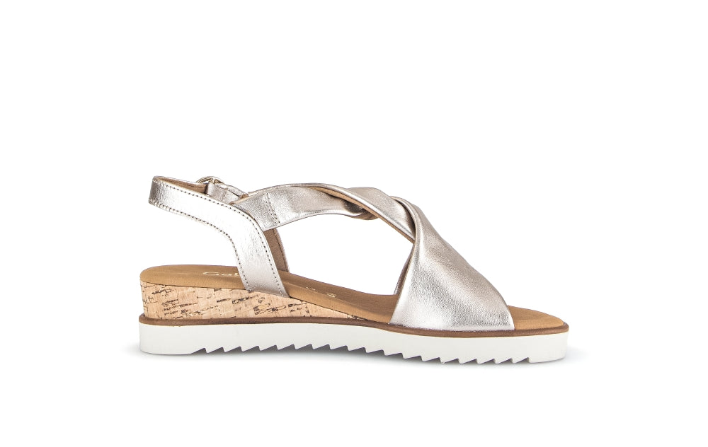 Gabor Light Gold Wedge Sandal|8275182