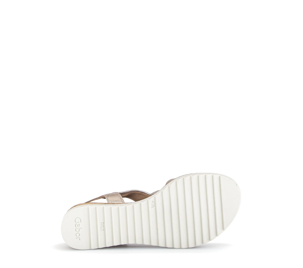 Gabor Light Gold Wedge Sandal|8275182
