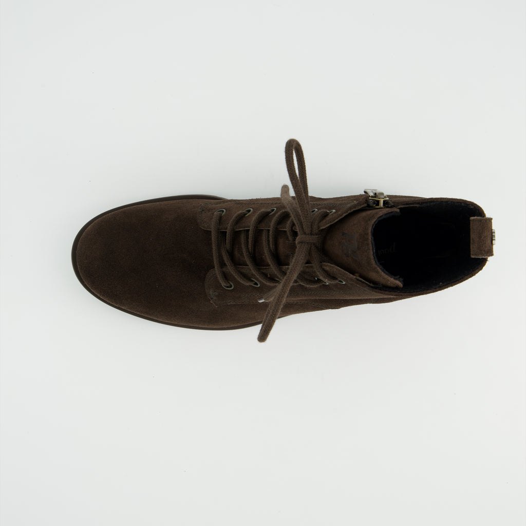 Paul Green Dark Brown Suede Ankle Boot|8280041