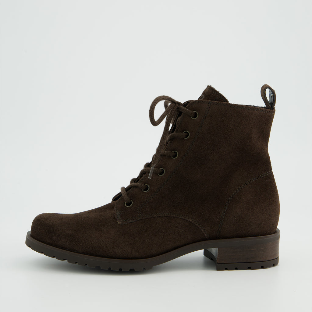 Paul Green Dark Brown Suede Ankle Boot|8280041