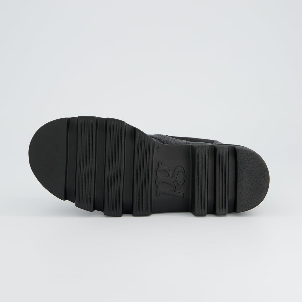 Paul Green Black Leather Ankle Boot|8287000