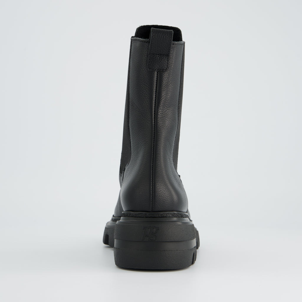Paul Green Black Leather Ankle Boot|8287000