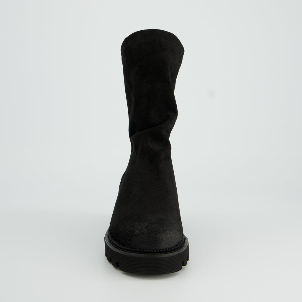 Paul Green Black Suede Ankle Boot|8291020