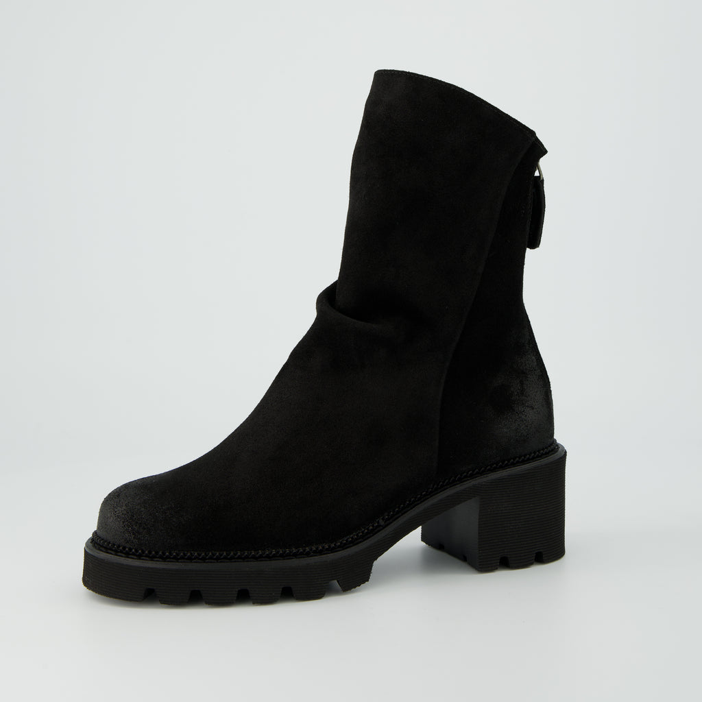 Paul Green Black Suede Ankle Boot|8291020