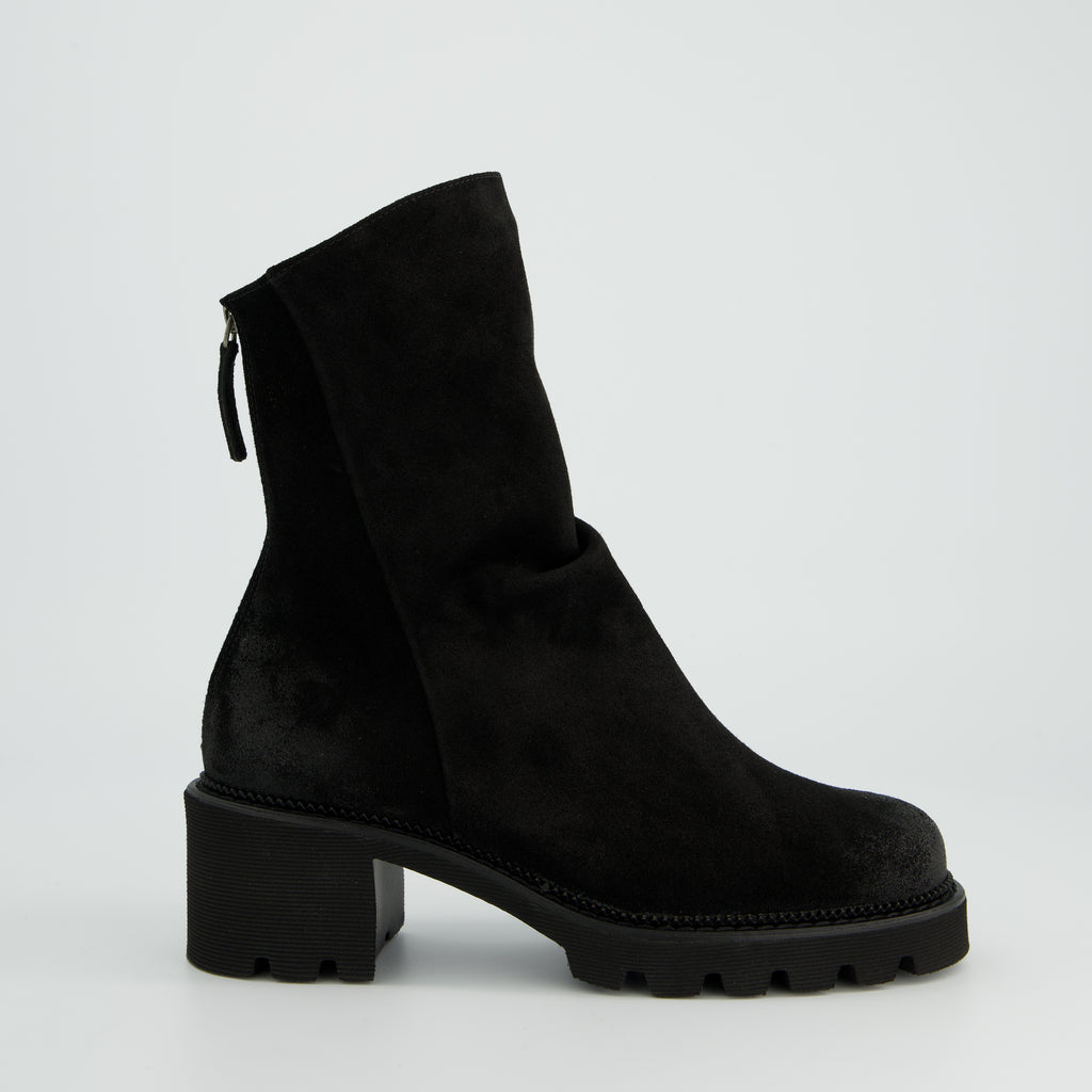 Paul Green Black Suede Ankle Boot|8291020