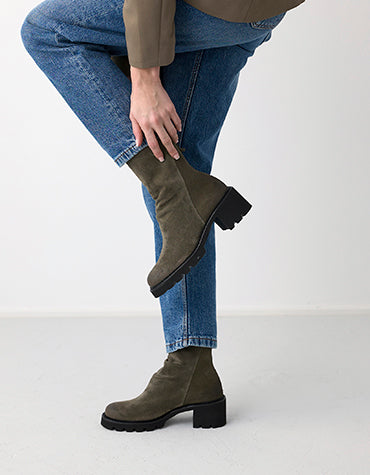 Paul Green Green Suede Ankle Boot|8291041