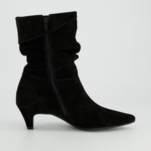 Load image into Gallery viewer, Paul Green Black Suede Pointy Ankle Boot|8325003
