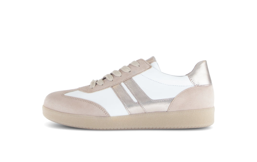 Gabor White and Oak Leather Trainer|8330012