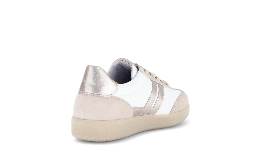Gabor White and Oak Leather Trainer|8330012