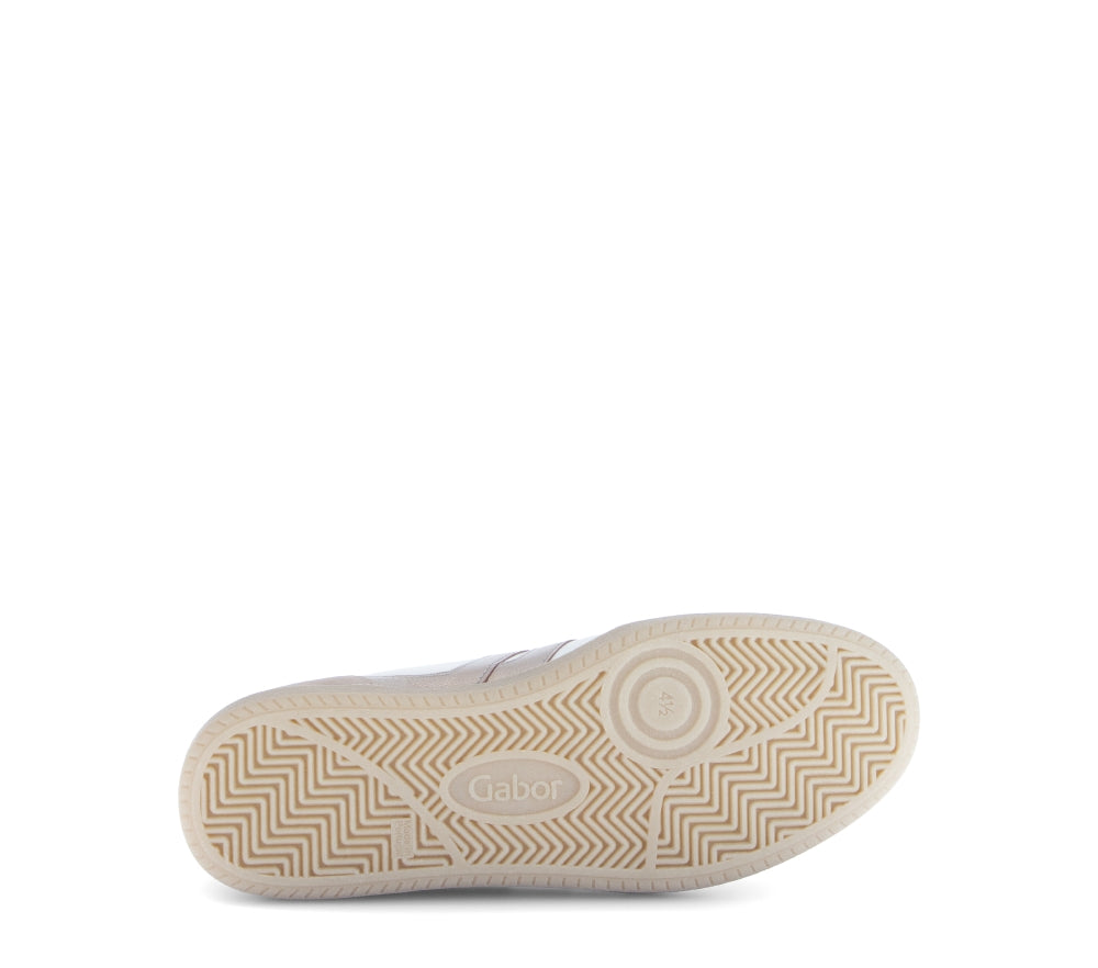 Gabor White and Oak Leather Trainer|8330012