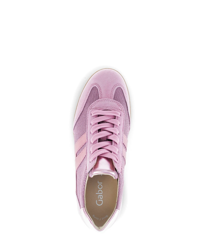 Gabor Pink Suede and Textile Trainer|8330013