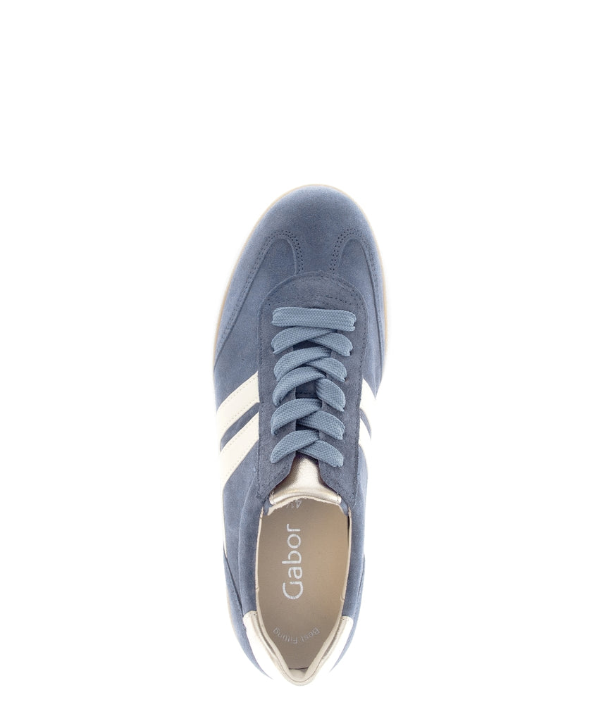 Gabor Blue & White Suede Trainer|8330016