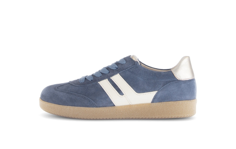 Gabor Blue & White Suede Trainer|8330016