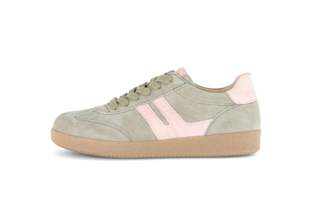 Gabor Green & Pink Suede Trainer|8330034
