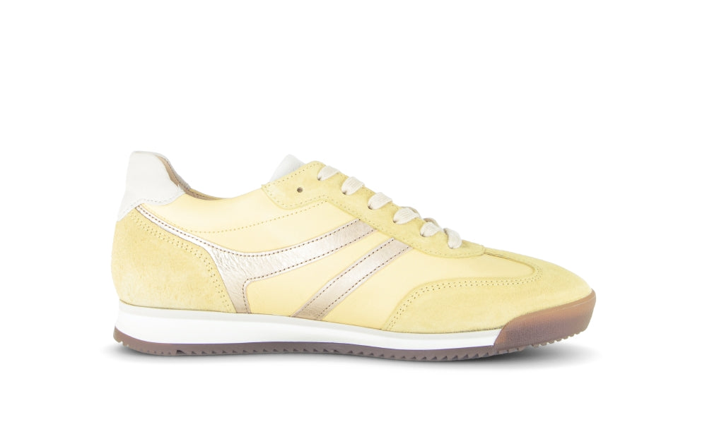 Gabor Light Yellow and Silver Trainer|8343013