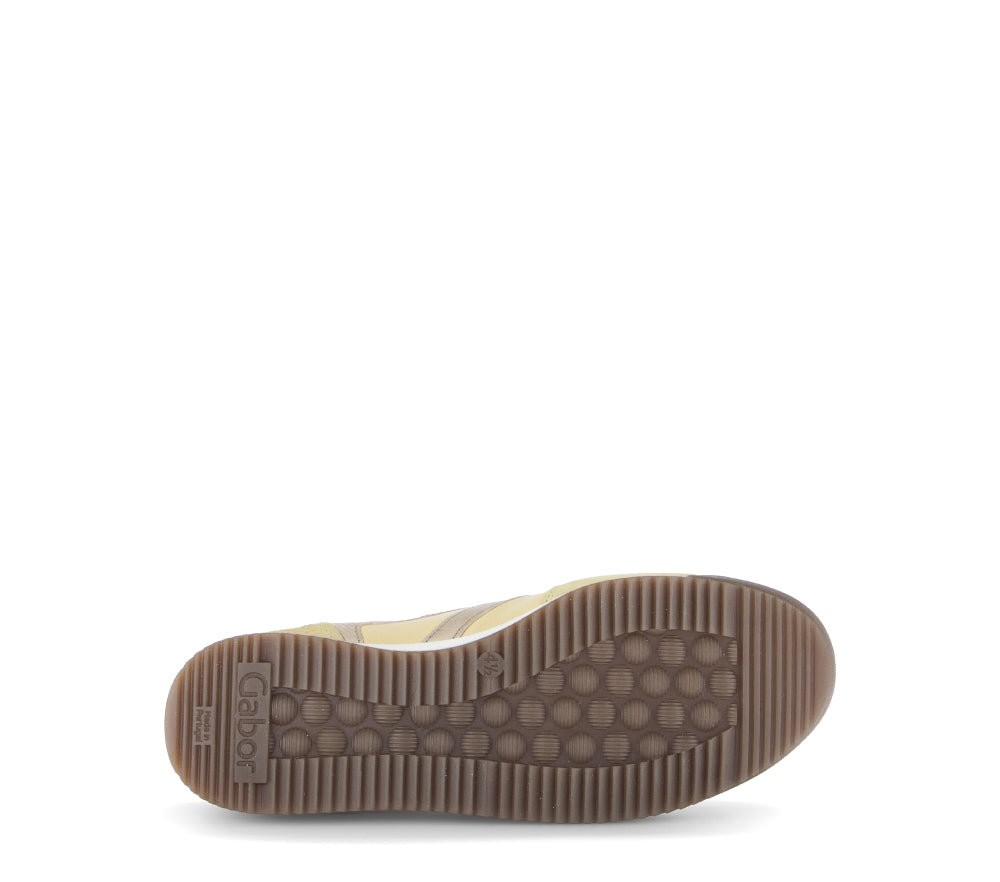 Gabor Light Yellow and Silver Trainer|8343013