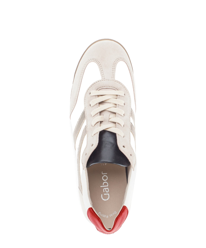 Gabor Trendy White and Red Trainer|8343014