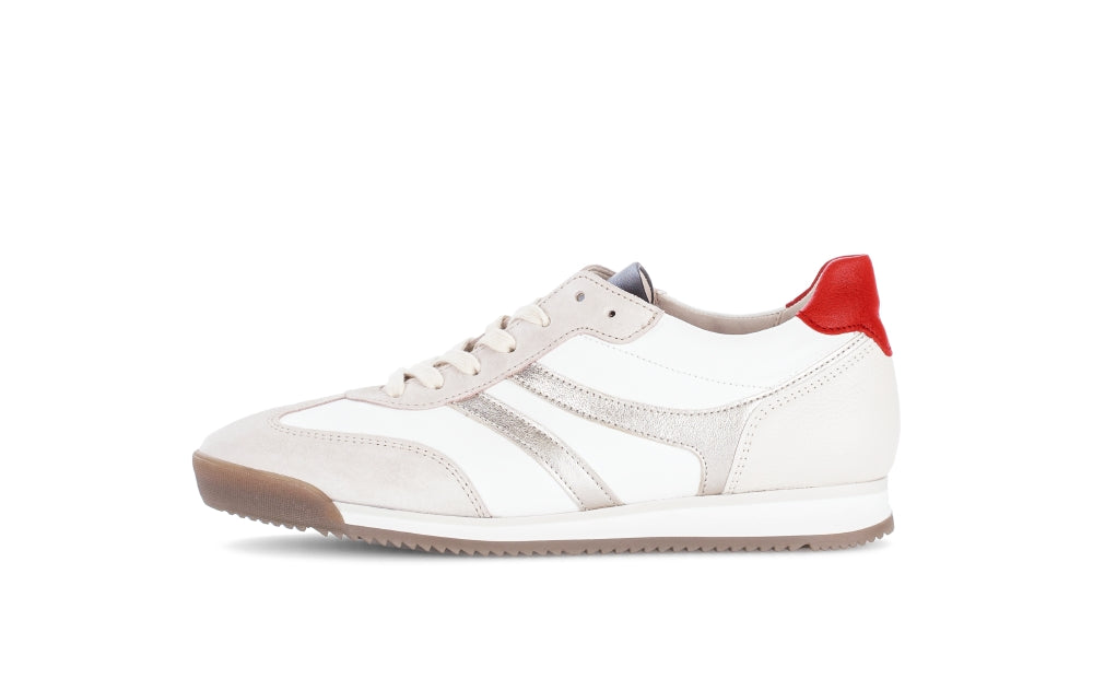Gabor Trendy White and Red Trainer|8343014