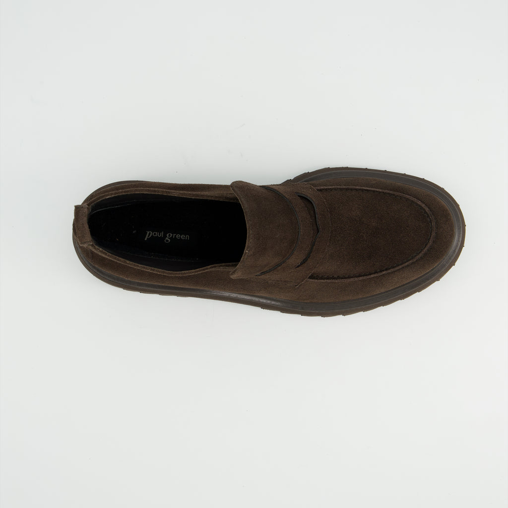 Paul Green Brown Suede Loafer|8344001
