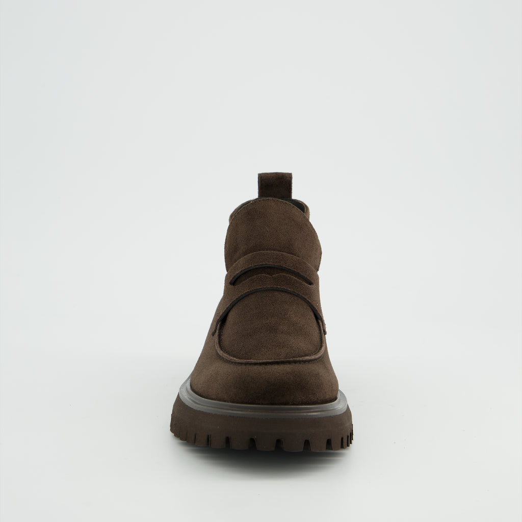 Paul Green Brown Suede Loafer|8344001