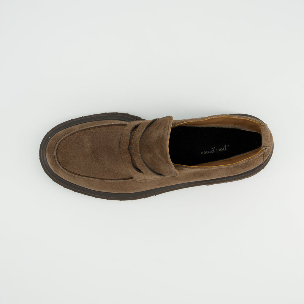 Paul Green Light Brown Suede Loafer|8344002