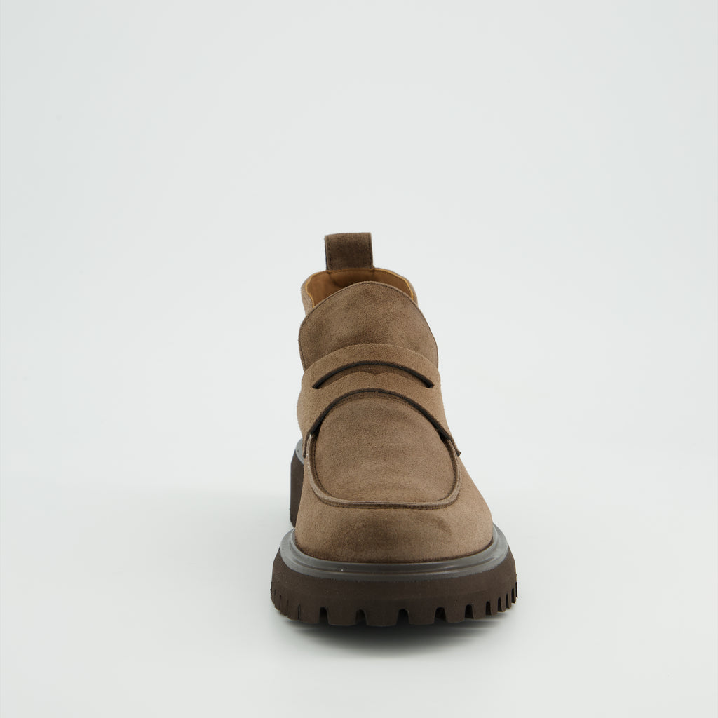 Paul Green Light Brown Suede Loafer|8344002