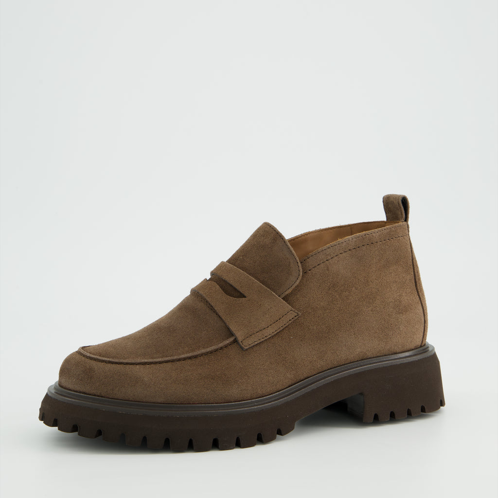 Paul Green Light Brown Suede Loafer|8344002