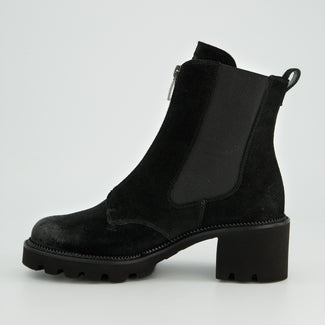 Paul Green Black leather Ankle Boot|8350002