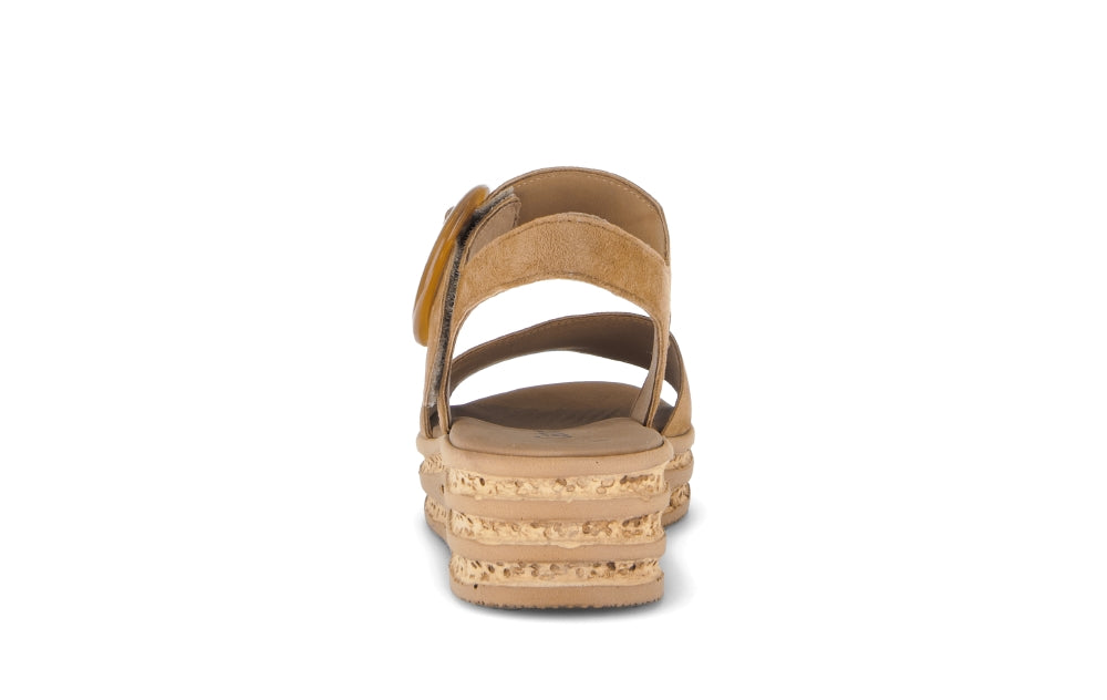 Gabor Brown Suede Wedge Sandal|8455014